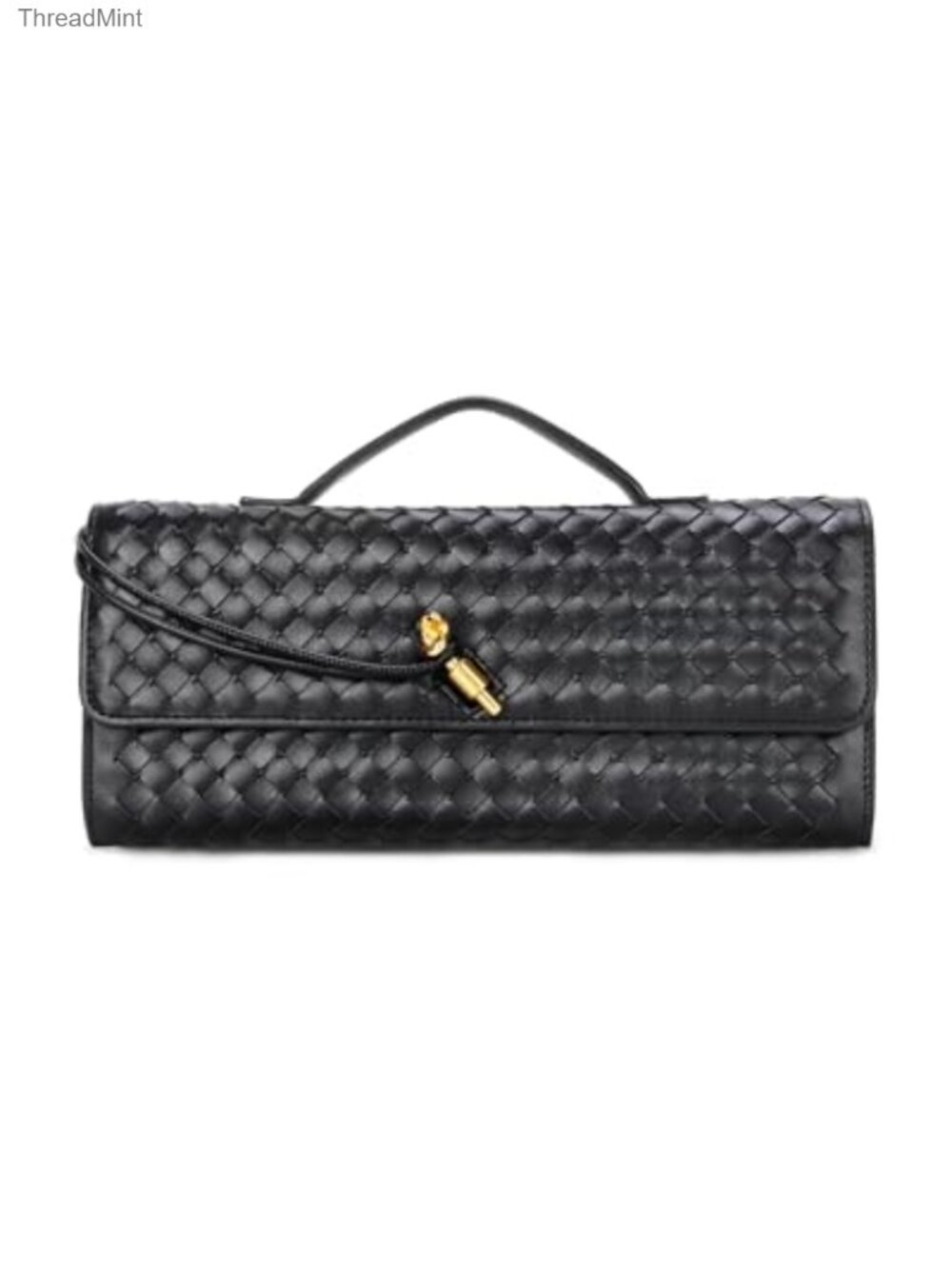 PU Leather Woven Evening Clutch Purse Shoulder Handbag Crossbody